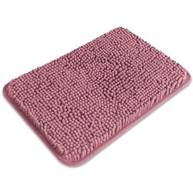 Imagem de PureSwan Tapete de banheiro pequeno 30,5 x 45,7 cm – Tapete de banho lavável e absorvente, antiderrapante, tapetes de banho de chenille macios grossos para banheiro, chuveiro, pia, tapete de cachorro