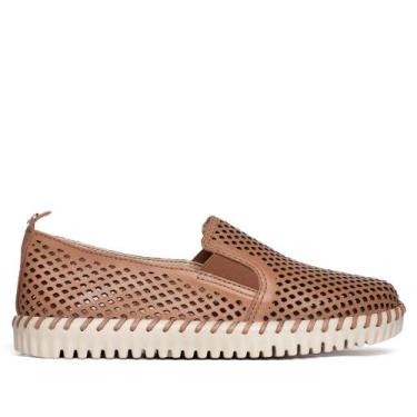 Imagem de Tênis Feminino Bottero Slip On Couro Conforto Marrom, Marrom, 37