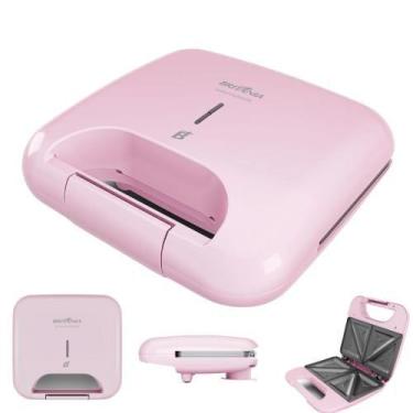Imagem de Sanduicheira Rosa Britânia 750W BGR05RS Antiaderente, 110V