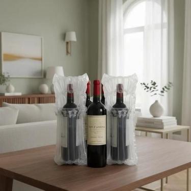 Imagem de 30 embalagem inflável wine bag para transportar e proteger garrafas be