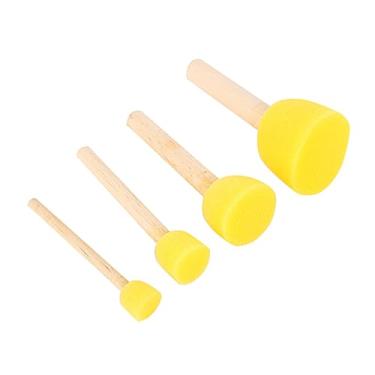 Imagem de GLOGLOW Nan Sponge Sponge Manuja de Madeira Lisa Brilhos de Espuma Infantis Compactos para Pintar Vernizes de Manchas e Projetos de Artesanato DIY 4pcs Pincéis de Espuma de Esponja, Escovas de de
