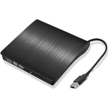 Imagem de Gravador DVD Externo USB 3.0, Leitor Portátil Slim para PC e Notebook, Preto