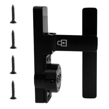 Imagem de WhSunVo Fechadura de porta de celeiro luminosa com senha mecânica, trava deslizante de segurança de 3 dígitos com senha multiuso, ferragens, liga de zinco, fechadura de porta sem chave para quarto