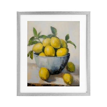 Imagem de Stupell Industries Lemon Still Life Bowl Impressão emoldurada cinza sob vidro, design por Creative Studio, 53 x 43 cm