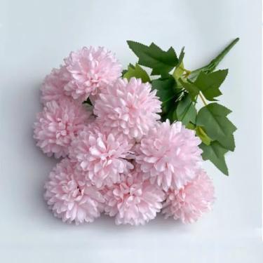 Imagem de Buquê de flores artificiais, crisântemo, casamento, natal, noiva, buquê, artesanato, scrapbooking, guirlanda, adereços, decoração de mesa para festa (1 peça/rosa)
