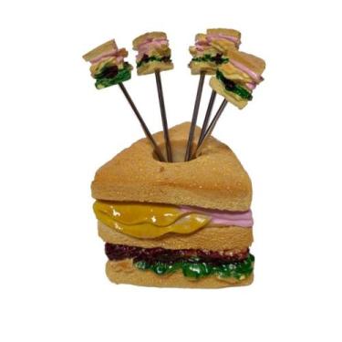 Imagem de Paliteiro Em Cerâmica Formato Misto Quente Com 5 Garfinhos - Issam