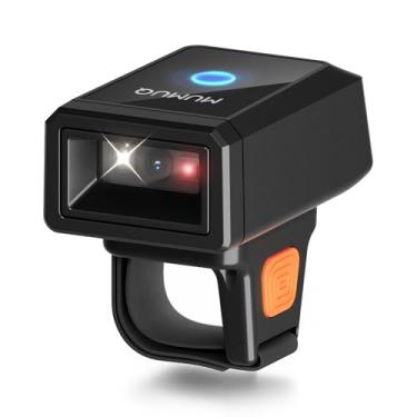 Imagem de Scanner de código de barras Bluetooth Ring Fast & Long Range, mini wearable 1D e 2D Wireless Bluetooth Finger QR Code Scanner compatível com iPhone iPad Android Phone para inventário de armazém