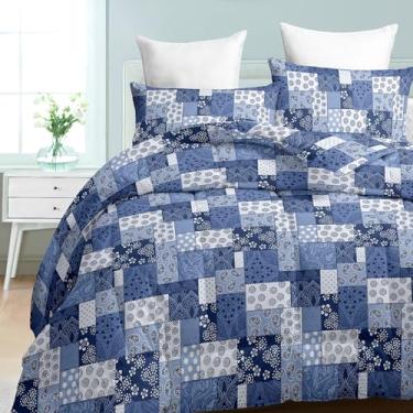 Imagem de HighBuy Conjunto de edredom King Size jacquard medalhão qualidade hotel cinza escuro azul King conjunto de cama para homens, adolescentes, boêmio, 3 peças, edredom fofo com 2 fronhas, crianças e