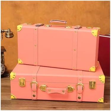Imagem de Mala Retrô, Mala De Papelão Caixa De Armazenamento De Viagem Caixas De Armazenamento Decorativas Mala Para Decoração, Armazenamento E Muito Mais, Brown, 44X11.5X22cm