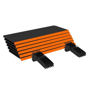 Imagem de Kit 6 Bandejas Gondola Ponta FIT 40 Preto 6X 30x78 Pe Laranj