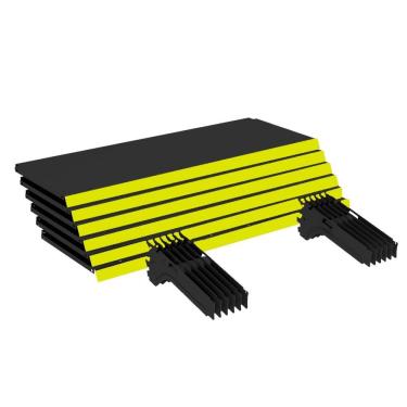 Imagem de Kit 6 Bandejas Gondola Ponta FIT 40 Preto 6X 30x78 Pe Amarel