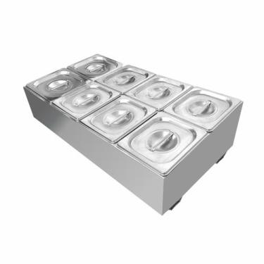 Imagem de Condimentadora Central Refrigerada 8 cubas ZPCNR08 Inox - Zepper