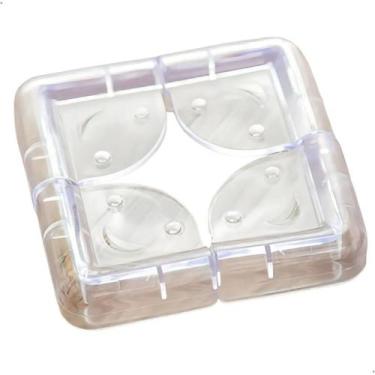 Imagem de Kit 4/8/12 Protetores de Quina Cantoneira Silicone Proteção Mesas Bebê