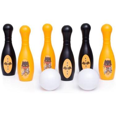 Imagem de Jogo de Boliche Infantil Batman 8 Peças Brinquedo Educativo Super Heró