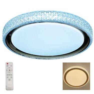 Imagem de Luminaria Plafon 3 Tons Cristal Luxo Controle Remoto Moderno Iluminaça