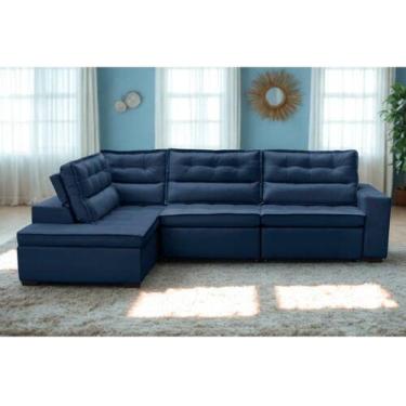 Imagem de Sofá de Canto Retrátil e Reclinável com Molas 3,00x2,00 Esq Viena Sued