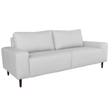 Imagem de Sofá 04 Lugares Sala de Estar Recepção 260cm Brad Couro Branco - Gran Belo