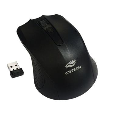 Imagem de Mouse Wireless C3Tech, M-W20BK, 1000DPI - Preto