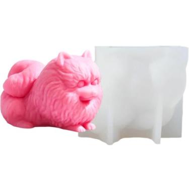 Imagem de Molde de vela para cães da Pomerânia, moldes fofos de silicone para sabonete, molde de sabão de silicone para cães, resina epóxi, presentes de dias festivos para amantes de cães, decoração de carro