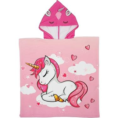 Imagem de Toalha de praia com capuz de microfibra para crianças Toalha de banho poncho super absorvente com bolsa portátil de secagem rápida para crianças, toalhas poncho com capuz para meninas, meninos