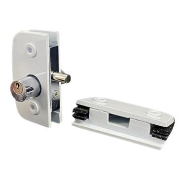 Imagem de Kit Fechadura Central 1520 com Contra Fechadura 1531 para Porta Pivotante de Vidro Temperado (Branco)