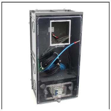 Imagem de Caixa Montada para 01 Medidor para Muro Lateral Acesso Frontal ao Disjuntor Strahl 3091/MB10-BAND