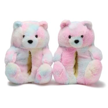 Imagem de DOVORSY Pantufas Femininas De Urso Pelúcia, Felpudas Para Mulheres, Fofas Casa, Adolescentes, Meninas, E Engraçadas Quarto, Animais Ideias Presentes Aniversário Dia Dos Namorados