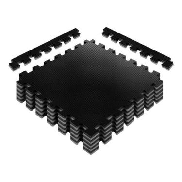 Imagem de Kit placa unitaria tatame tapete bicolor preto com cinza 1x1x30mm - ta