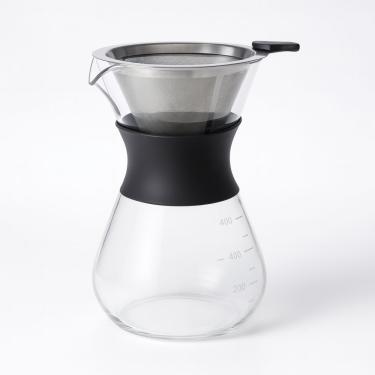 Imagem de Cafeteira Vidro Borossilicato 400ml Filtro Aço Inox Silicone