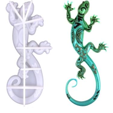 Imagem de Molde de silicone de animais de cristal 3D molde de resina de lagarto para fundição de resina epóxi/UV, artesanato faça você mesmo, enfeite de pendurar para decoração de arte para sala de estar