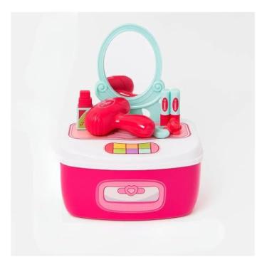 Imagem de Maleta Maquiagem Infantil Completa Tema Princesa Kit Brinquedo Portátil com Acessórios Laváveis