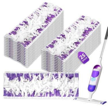 Imagem de (25 unidades) Recargas de esfregão descartáveis compatíveis com Swiffer PowerMop, almofadas de substituição de limpeza por spray, refis de esfregão multisuperfície para limpeza de piso, pacote de 25