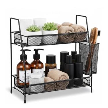 Imagem de Organizador Multiuso 2 Andares Aramado de Metal com Pintura Eletrostática – Preto