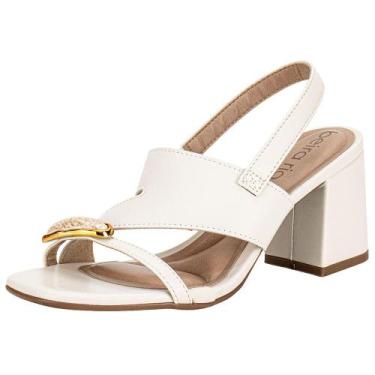 Imagem de Sandália feminina salto grosso beira rio 8436243, Marfim, 37