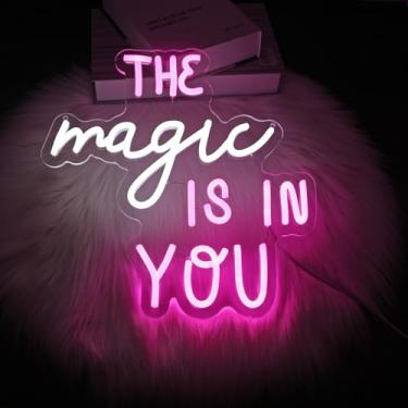 Imagem de Whfobfe Sinal de néon com luzes de néon LED para decoração de parede LED alimentado por USB para decoração de quarto