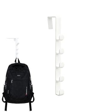 Imagem de Ganchos sobre a porta - Suporte para pendurar na porta para armário de bolsa, suporte de cabide de parede, 5 ganchos, para roupas, chapéu, bolsas