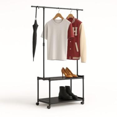 Imagem de Cabideiro Arara Com 2 Prateleiras E Sapateira Rack Multiuso