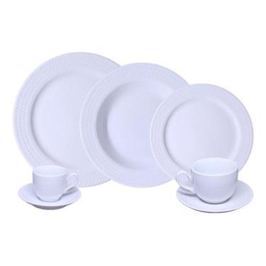 Imagem de Jogo Jantar Chá E Café Chevron 42 Peças Porcelana Germer 6p - Porcelan