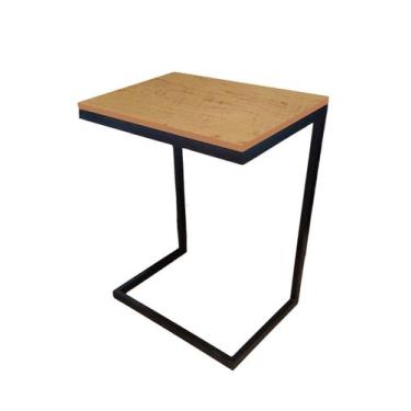 Imagem de Mesa Apoio Lateral Sofá Cama Notebook Aço E Mdf 40x30cm - Moveraço