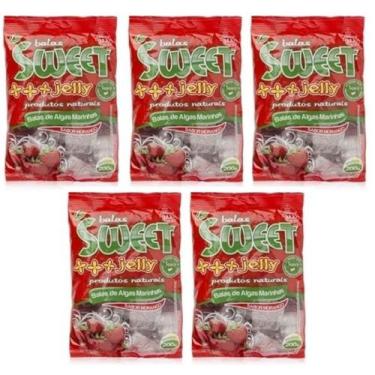 Imagem de Balas De Algas Sweet Jelly Sabor Morango - Kit 5 X 200g