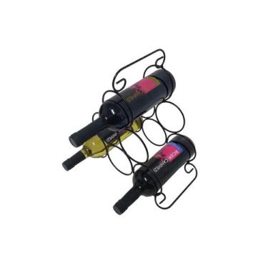 Imagem de Adega Garrafeiro Triangulo Aramada Para 6 Garrafas Vinho TMT - TMTSUPO