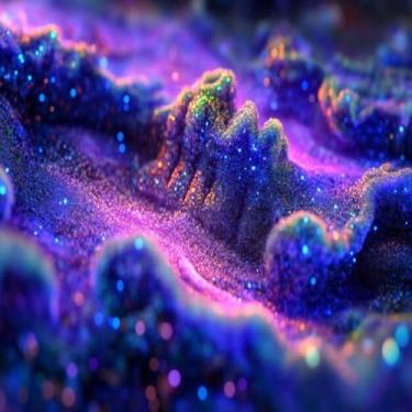 Imagem de Quadro decorativo estilo futurista digital com cores neon para ambientes modernos 40x40cm