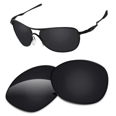 Imagem de Lentes de substituição de 1,6 mm compatíveis com óculos de sol Oakley Crosshair New 2012 OO4060, antiarranhões e resistentes a impactos, Preto escuro, One Size
