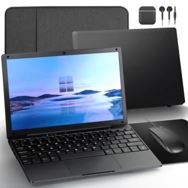 Imagem de G-Anica Laptop, laptop win11, 8 GB + 128 GB, processadores Celeron Dual Core, laptops de 10 polegadas, Bluetooth WiFi, webcam HDMI e bolsa para laptop, mouse, mouse pad, fone de ouvido (cinza)