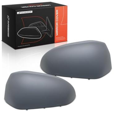 Imagem de A-Premium 2 peças de tampas de espelho retrovisor do lado do motorista e do passageiro - compatível com Mitsubishi Mirage 2015-2023, Mirage G4 2017-2023 - Preto liso, com furo de seta