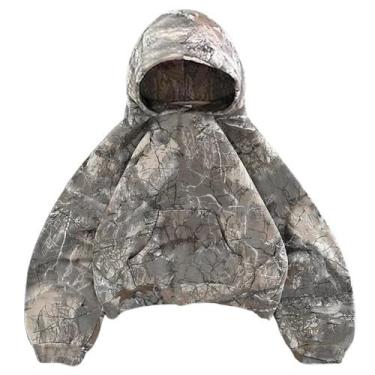 Imagem de Moletom com capuz feminino heyheyshine com estampa de leopardo e chita