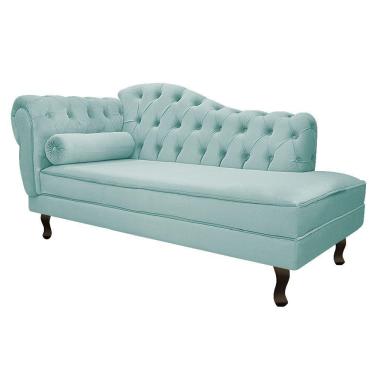Imagem de Diva Recamier Diana 140cm Lado Direito Suede - Doce Sonho Móveis Azul Tiffany