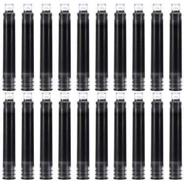 Imagem de 120 cartuchos de caneta-tinteiro de tinta para caneta-tinteiro com cartuchos de refil para caneta tinteiro com diâmetro de furo de 3,4 mm para caneta de caligrafia escrita fina, Preto