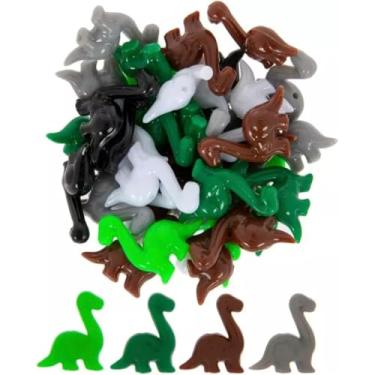 Imagem de Variedade de contas de plástico de dinossauro - colar de dinossauro faça você mesmo, joias artesanais - miçangas de pônei, miçangas inovadoras - 88 peças