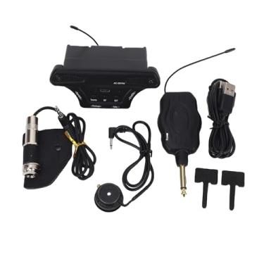 Imagem de RiToEasysports Captador de Guitarra Acústica, Porta de Carregamento Tipo C UHF Sem Fio Captador de Guitarra Com Microfone